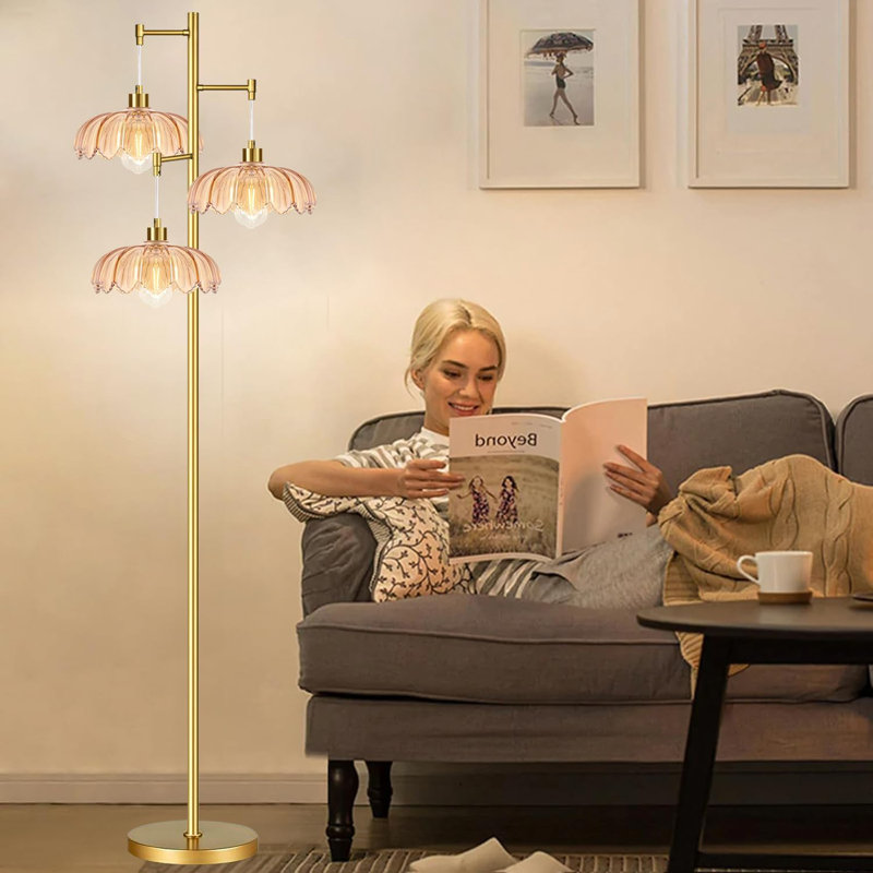 Golden Floor Lamp In Living Room