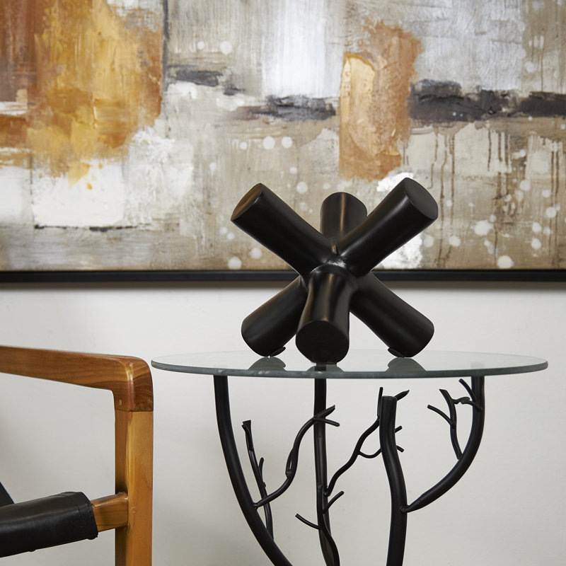 Sculpture en aluminium et aluminium Jack, Noir, H 7,5 po x l 8,05 po x P 9 po