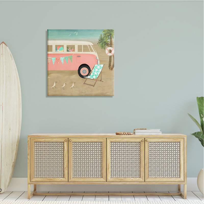Remorque de camping surf bohémien, H 30 po x l 30 po x P 1,5 po, Plaque murale
