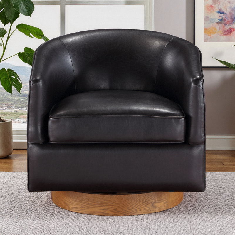 Fauteuil demi-tonneau pivotant Maisy, Noir