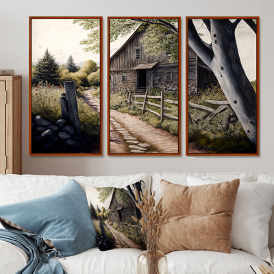 " Charming Cabin And Path II " 3 - Pieces
