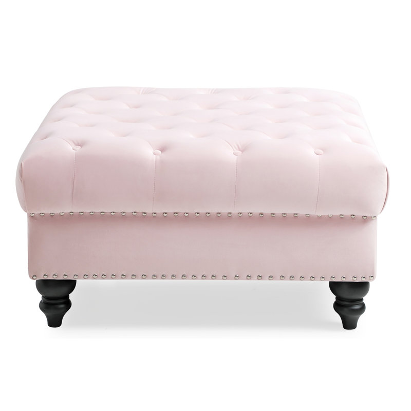 Modern Pink Traditional Ottoman, Pink
