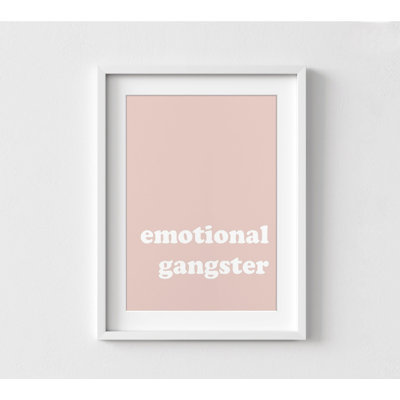 «Emotion Gangster» par Leah Straatsma, idée de décoration de salle d'attente pour couple, impression d'art de bureau d'adolescent rose