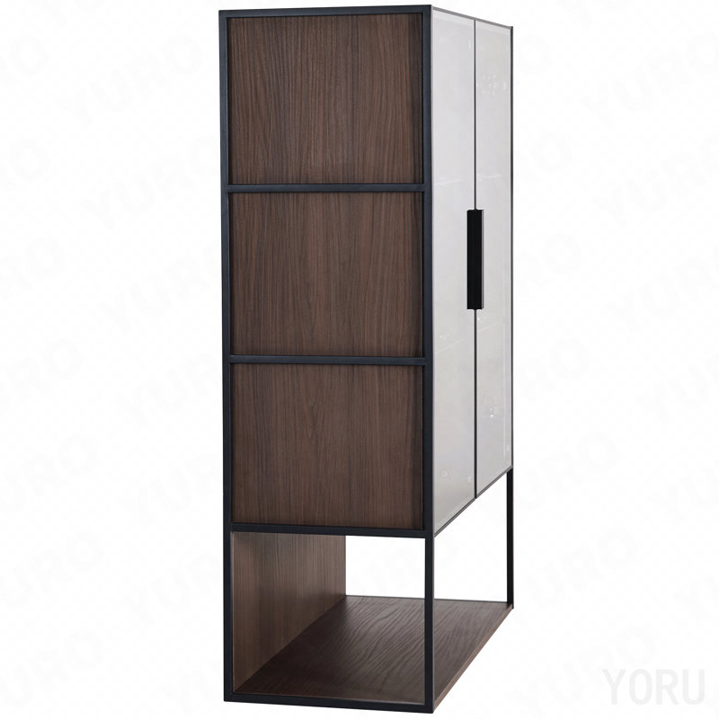 Vitrine 51,2 po, lumière DEL, porte vitrée, tablettes réglables en verre pour garde-manger / cuisine - standard