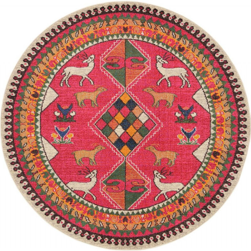 Beverley Abstract Indoor Rug, Round 6'
