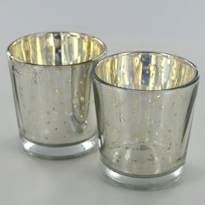 2 Piece Metal Tabletop Votive Holder Set