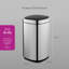 Swan Square Bin with Hands-Free Opening Using Motion Sensor Technology, Ozone Odour Sterilisation, Liner Retainer Ring, Stainless Steel Body, 30L Capacity