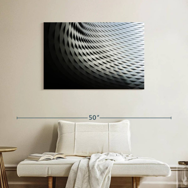 Lilie Abstract Silver Structure, 26" H x 39" W
