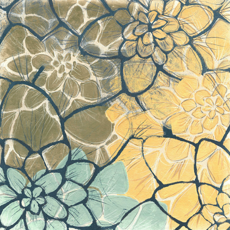«Dahlia Dance II» par Jennifer Goldberger - peinture sur toile tendue, H 36 po x l 36 po x P 1,25 po