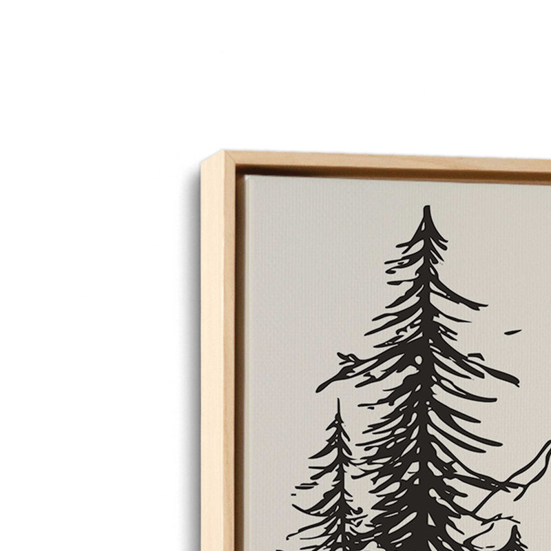 Whispers of Pines v2, ensemble de 2 impressions, Cadre flottant en érable américain, 30 po x 20 po
