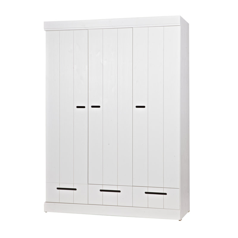 Cedric 3 Door Wood Wardrobe, White