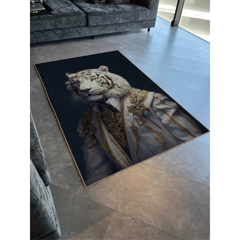 Kaite Performance Washable Animal Print Indoor / Outdoor Rug, Rectangle 5'2" x 8'7"