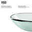 Lavabo de salle de bain rond de type vasque en verre titane de L 17 po l 6 po Giovanni-100503761