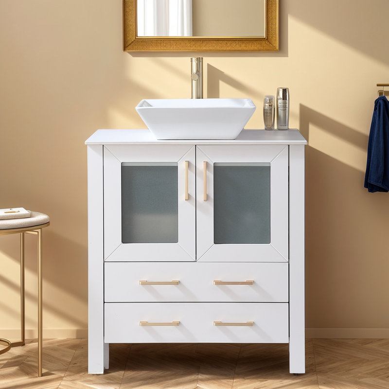Ensemble de meuble-lavabo simple 30 po, Blanc mat