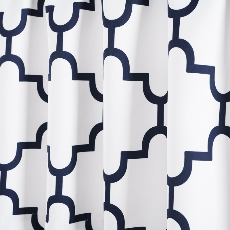 Bellagio Geometric Tailored Window Valance, Navy