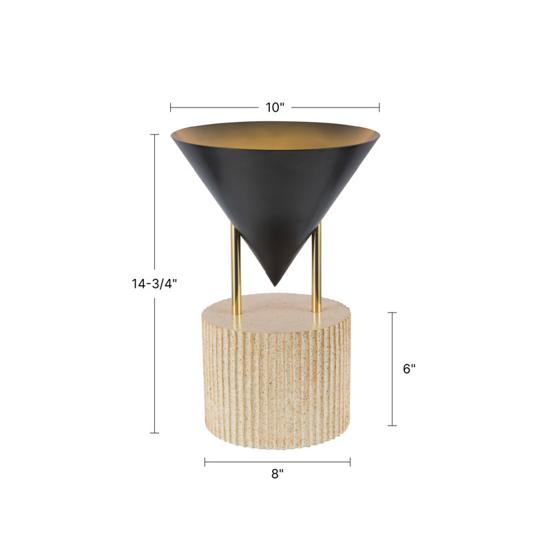 Versus 15-in Brass Table Lamp, Aged Steel