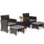 Ensemble de meubles de patio en rotin 5 pièces Winston Porter-1359202328