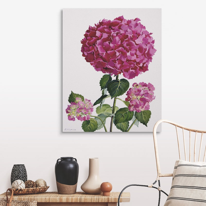 Hydrangea, art mural sur toile, Toile tendue, H 40 po x l 32 po x P 1,25 po
