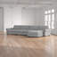 Canapé modulaire avec repose-pieds en lin de 166 po Mosely-43064483