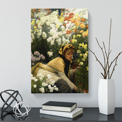 Chrysanthemums by James Tissot - Wrapped Canvas