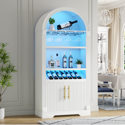 Armoires à vin en arche 71 po avec porte-verres à vin et support à vin