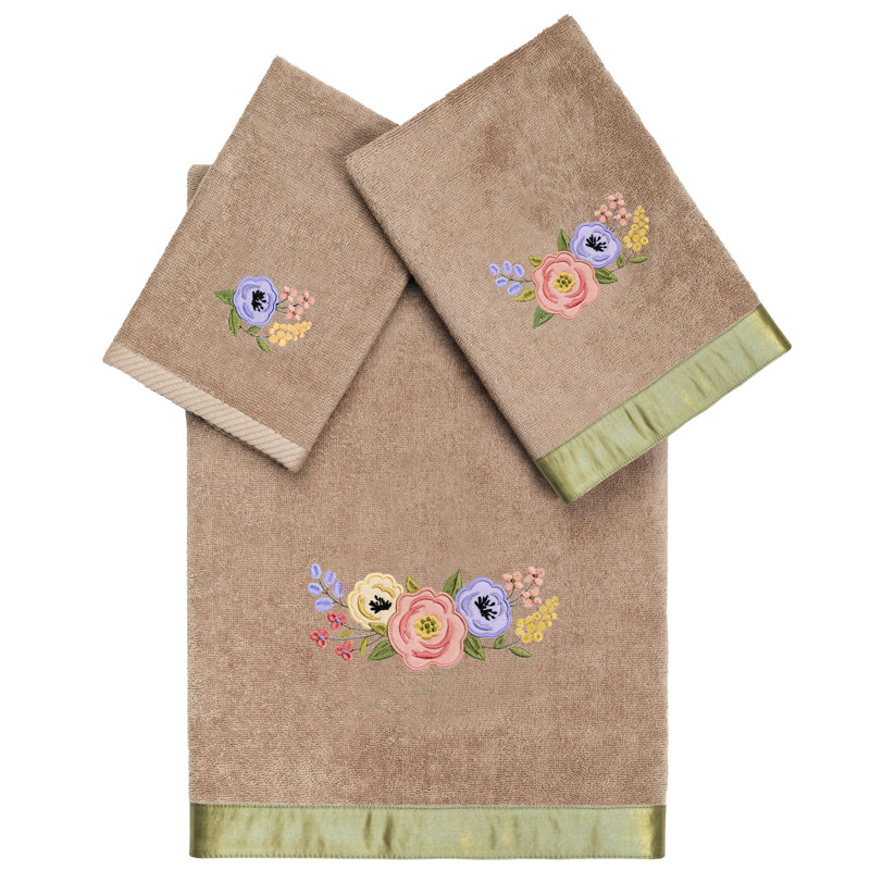 3 Piece Turkish Cotton Towel Set, Cocoa