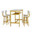 5-Piece Kitchen Counter Height Table Set, Bar Table With 4 Chairs-1933421191