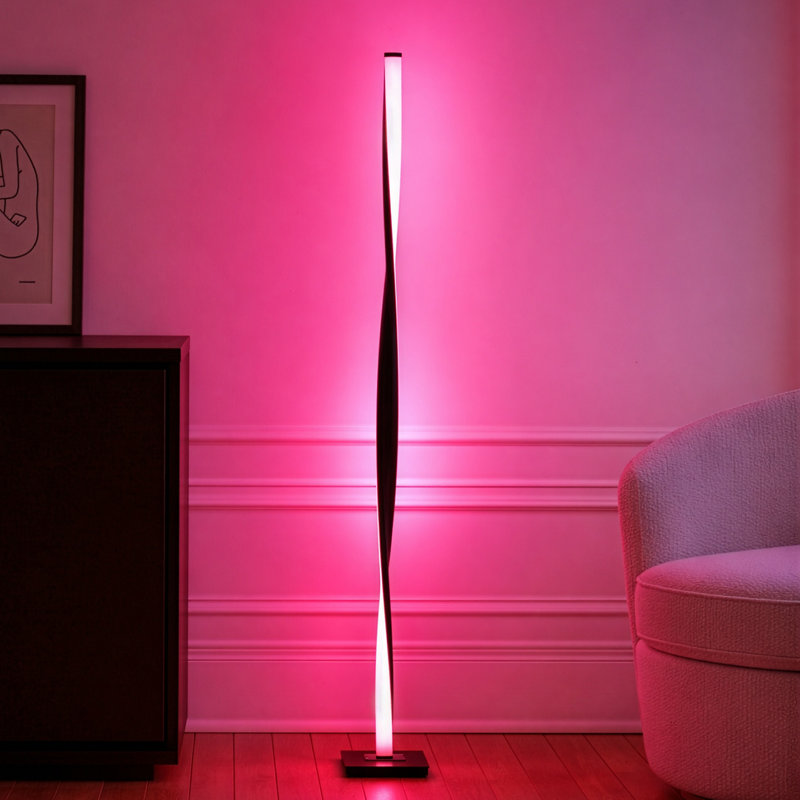 Helix 48 in. Industrial LED Floor Lamp with Cool White and Color-Changing Options