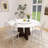 59" Sintered Stone Round Dining Table With Solid Wood Walnut Base
