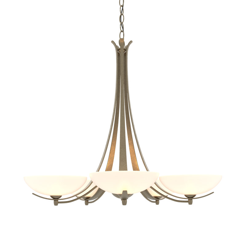 Aegis 5 - Light Shaded Classic/Traditional Chandelier, Soft Gold