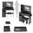 41" Large Size Left Drawer Desktop Vanity Table+Cushioned Stool Dresser Set-1411115058