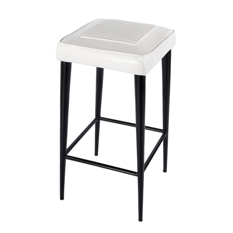 Schlemmer Upholstered Bar Stool, White/Black