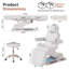 Table de massage électrique à 3 moteurs avec tabouret, télécommande et commande au pied, dossier / repose-pieds / hauteur réglable, capacité de 550 lb pour spa, médical, cils et beauté-1613666352