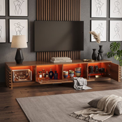 Meuble télé moderne avec éclairage DEL et rangements intégrés