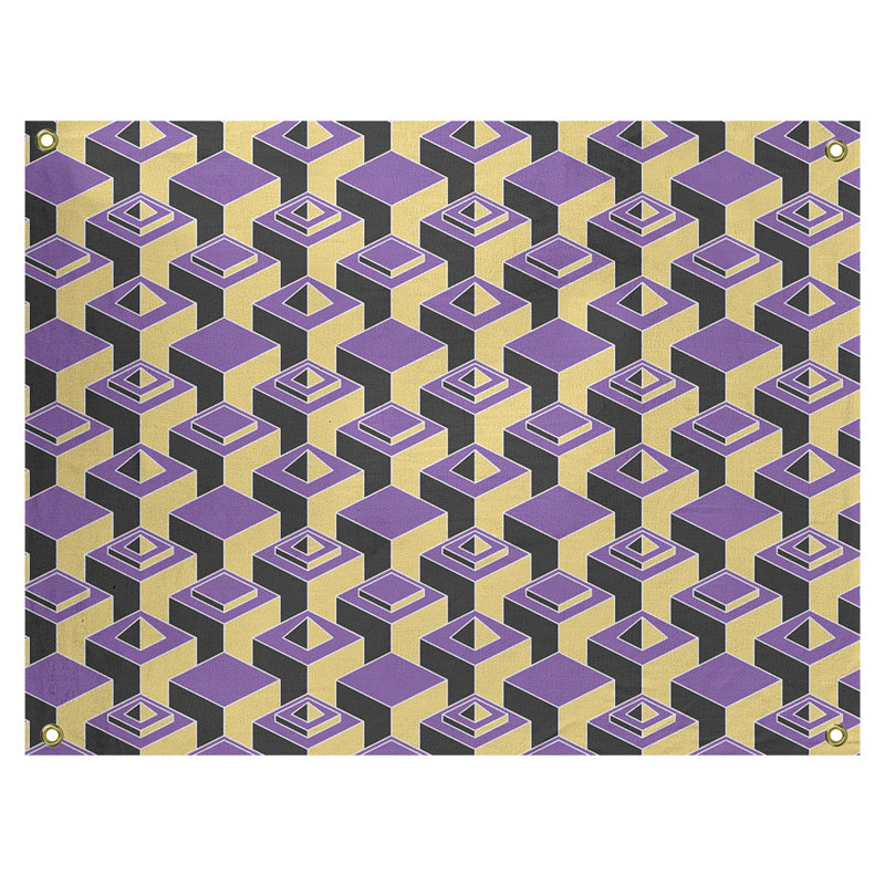 Tapisserie, H 59 po x l 80 po, Mauve/jaune