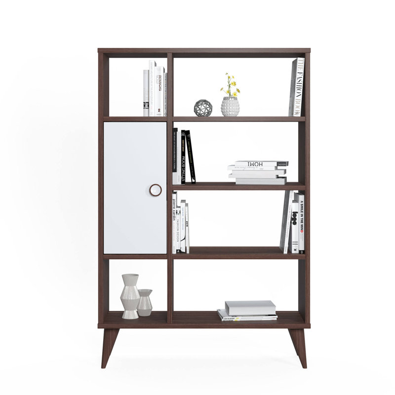 Damico 121cm H x 80cm W Wood Standard Bookcase, Black