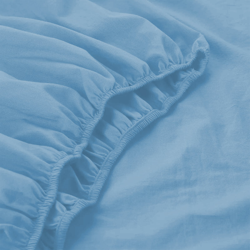 200 Thread Count Microfiber Deep Fitted Bed Sheet – 25cm Pocket, Kingsize (5'), Light Blue