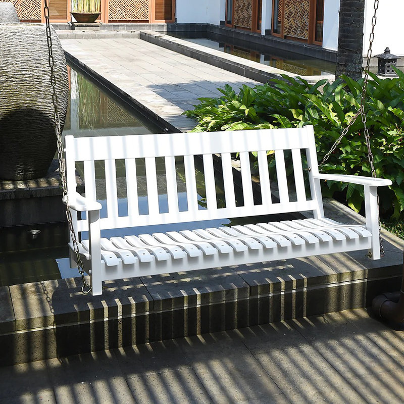 Slevin 2 Person Mahogany Porch Swing, White