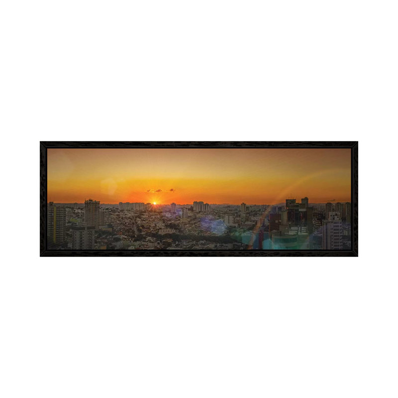 1 Piece Panoramic Wall Art on Canvas, 121.92 cm H x 40.64 cm W, Black Floater Frame
