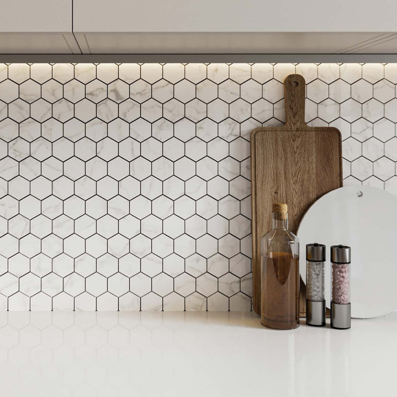 Carreau de mosaïque en porcelaine nid d'abeille 12 po x 12 po Core