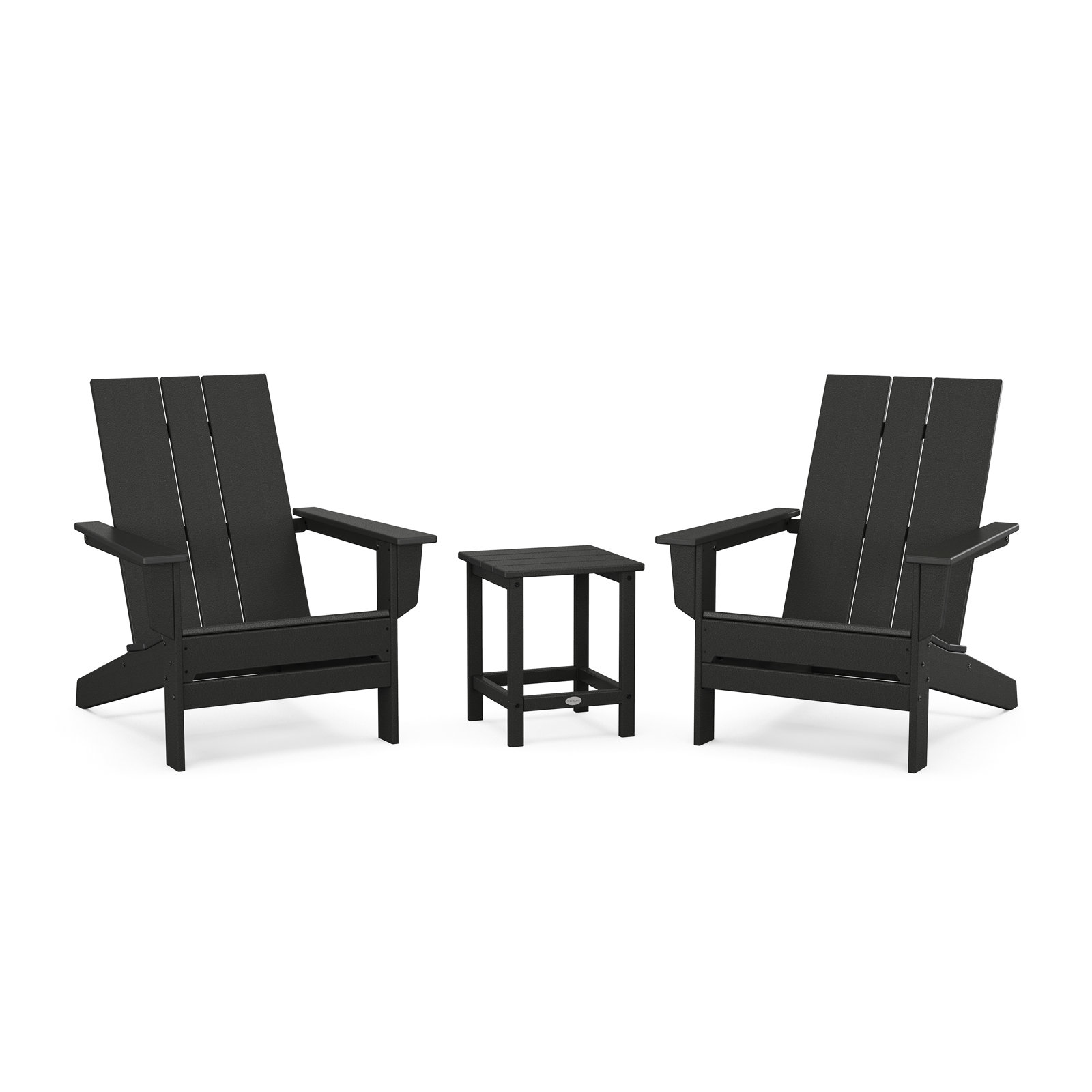 POLYWOOD x AllModern Adirondack Chairs with Table, Black