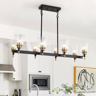 Farmhouse 8-light Glass Shade Kitchen Island
