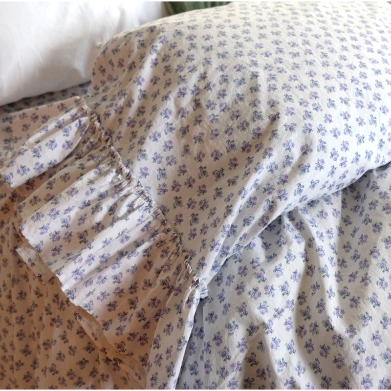Linen Blend Linen Floral - Set of 2, King Pillowcase, Lilac Floral