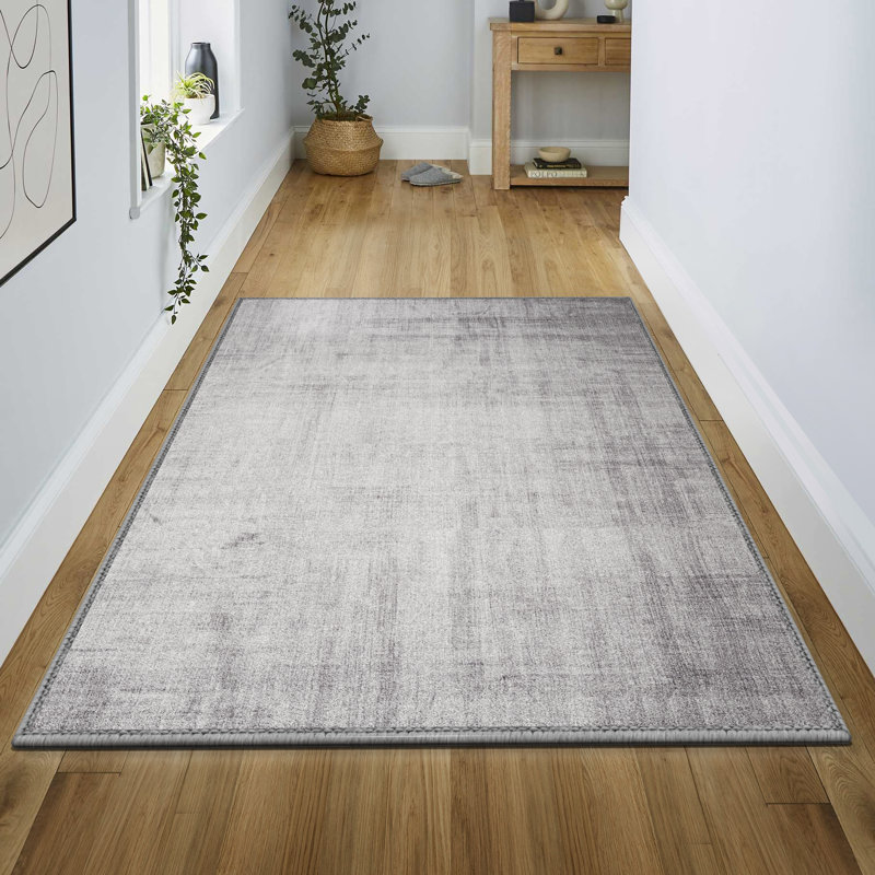 Sorbus Welcome Mat Rug for Entryway, Machine Washable, Non-Slip, Vintage Rug - Gray (Lines), 3 x 5 Ft., Rectangle 3' x 5'