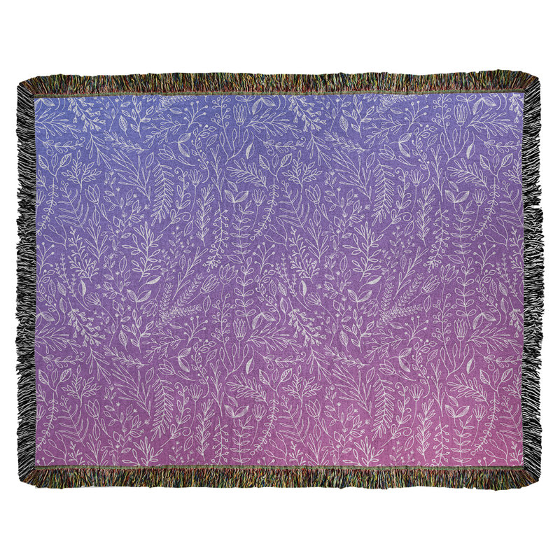 Katelyn Elizabeth Hand Woven Throw Blanket, 37" W x 52" L, Blue/Pink