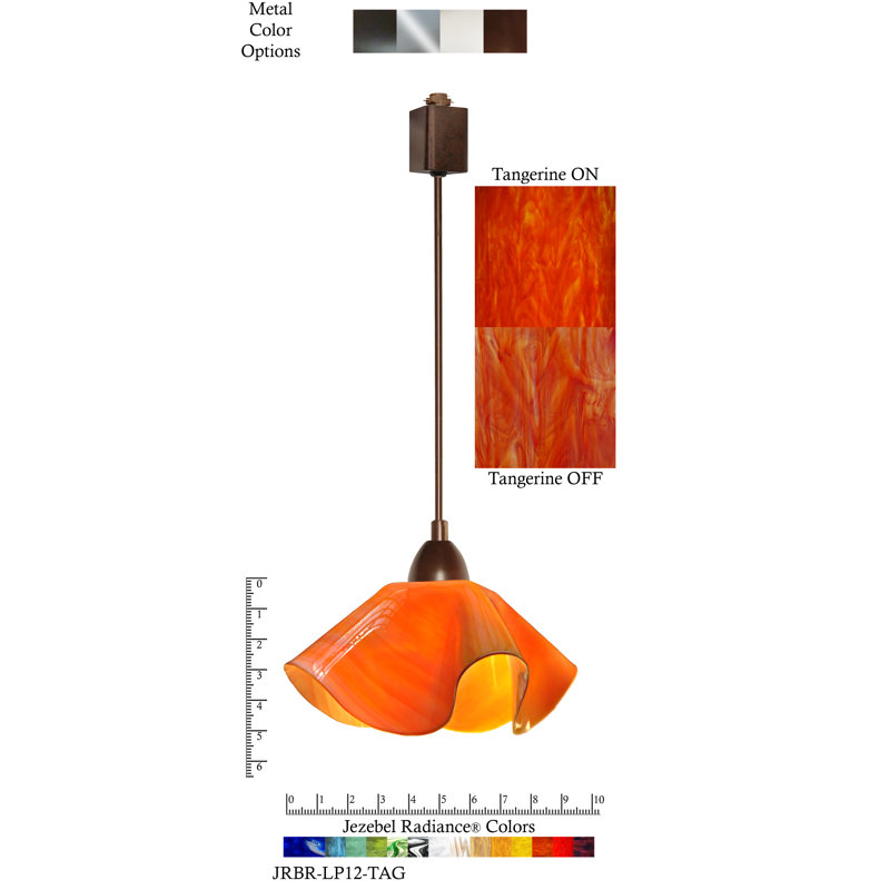 Luminaire suspendu Dale, Petit, Nickel, Tangerine orange