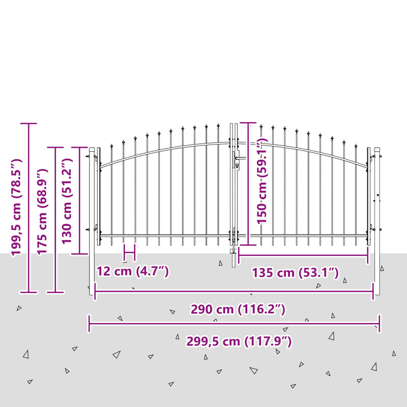 vidaXL Double Gate with Lock