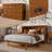 Tucson Wood Murphy Bed Chest with Storage Drawer, Built-in Charging station and Mattress-73206071-73206068