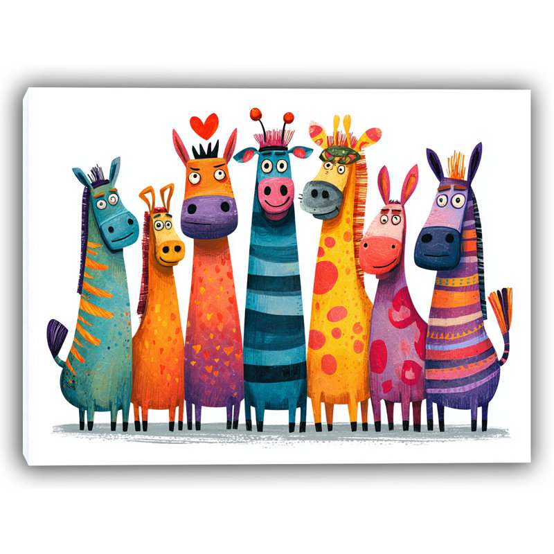 «Happy Herd Portrait», art mural sur toile tendue, H 24 po x l 36 po