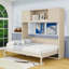 Lit escamotable double avec tablettes de rangement-216378158-216378156